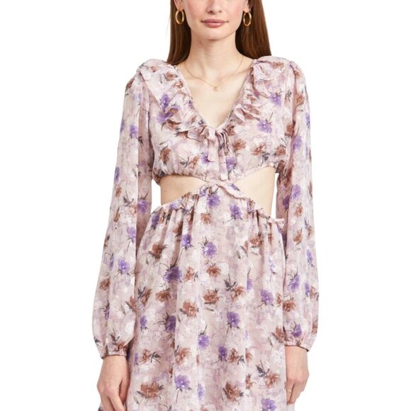 En Saison NWT Brenna Floral Cut Out Mini Dress Sz L - Picture 2 of 15